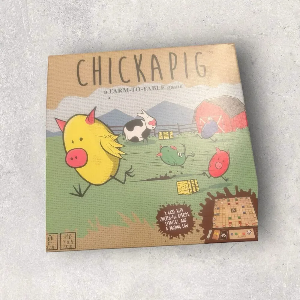 Chickapig Strategic Board Game Family Friendly Game For 2 or 4 Players with ...